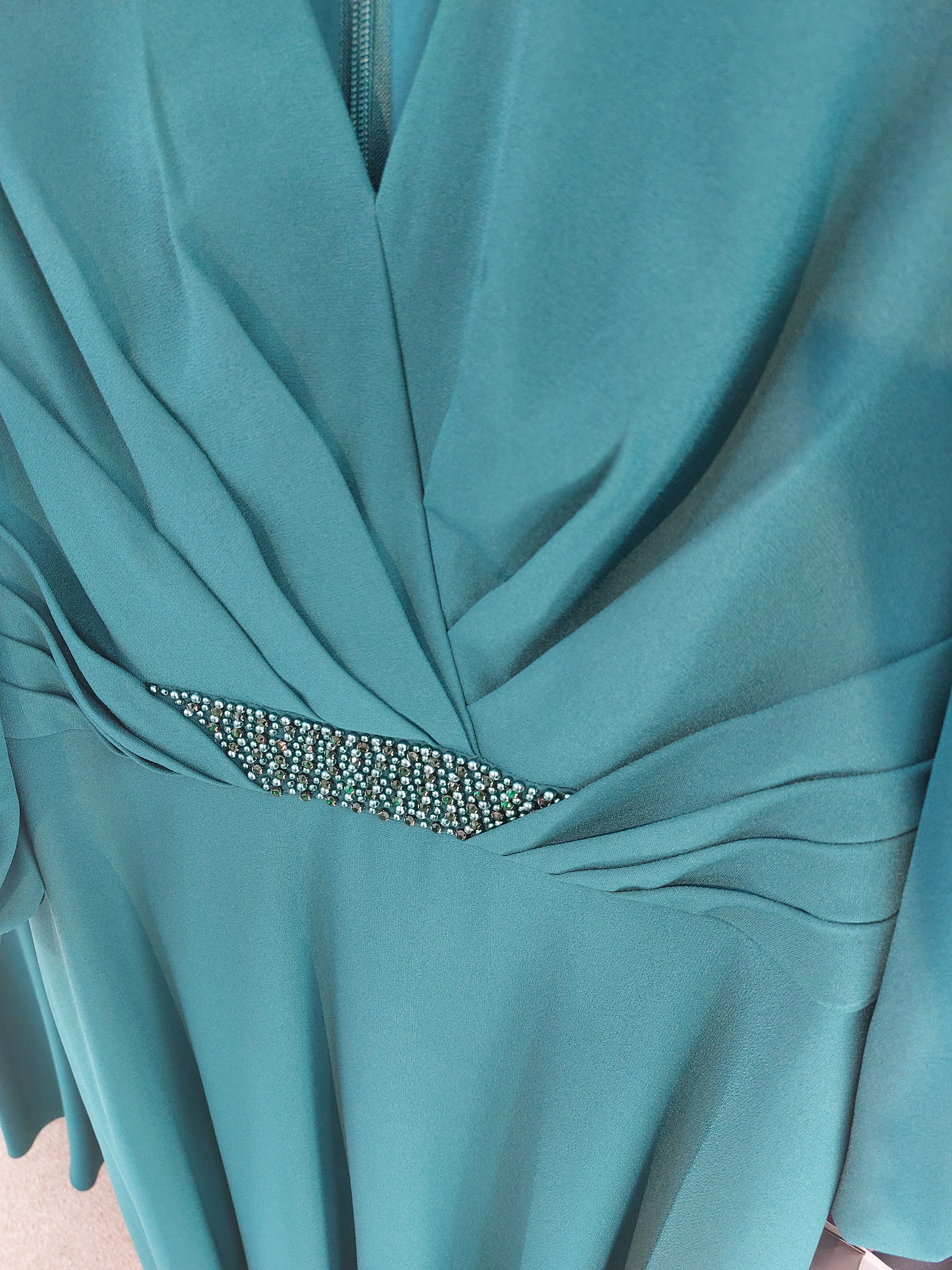 Veni infantino - Teal dress with beaded waist