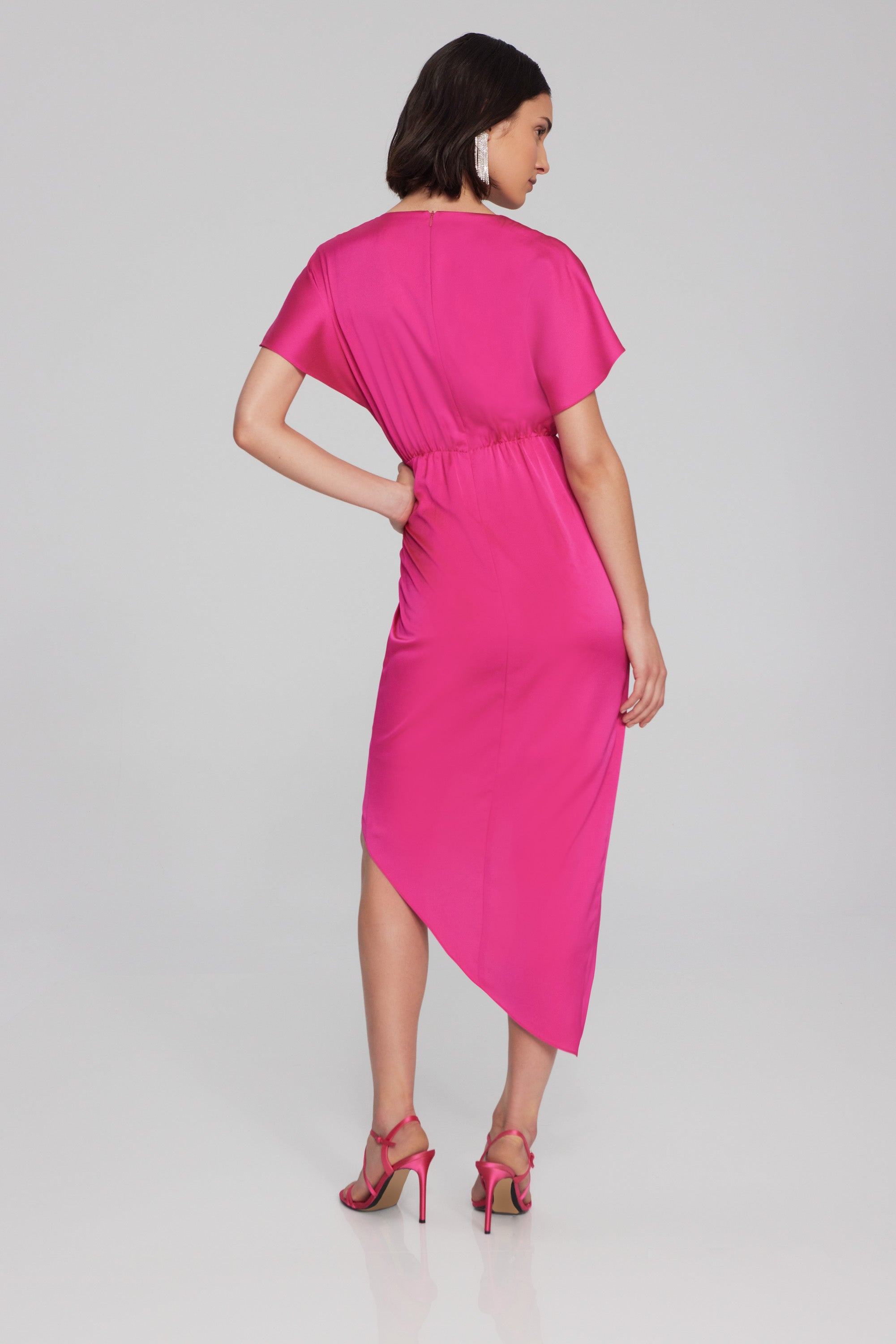 Joseph Ribkoff - Shocking pink satin dress
