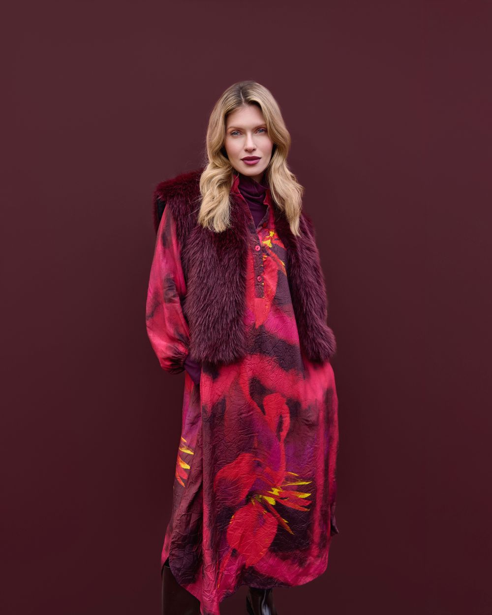 Noen - Red Print Dress