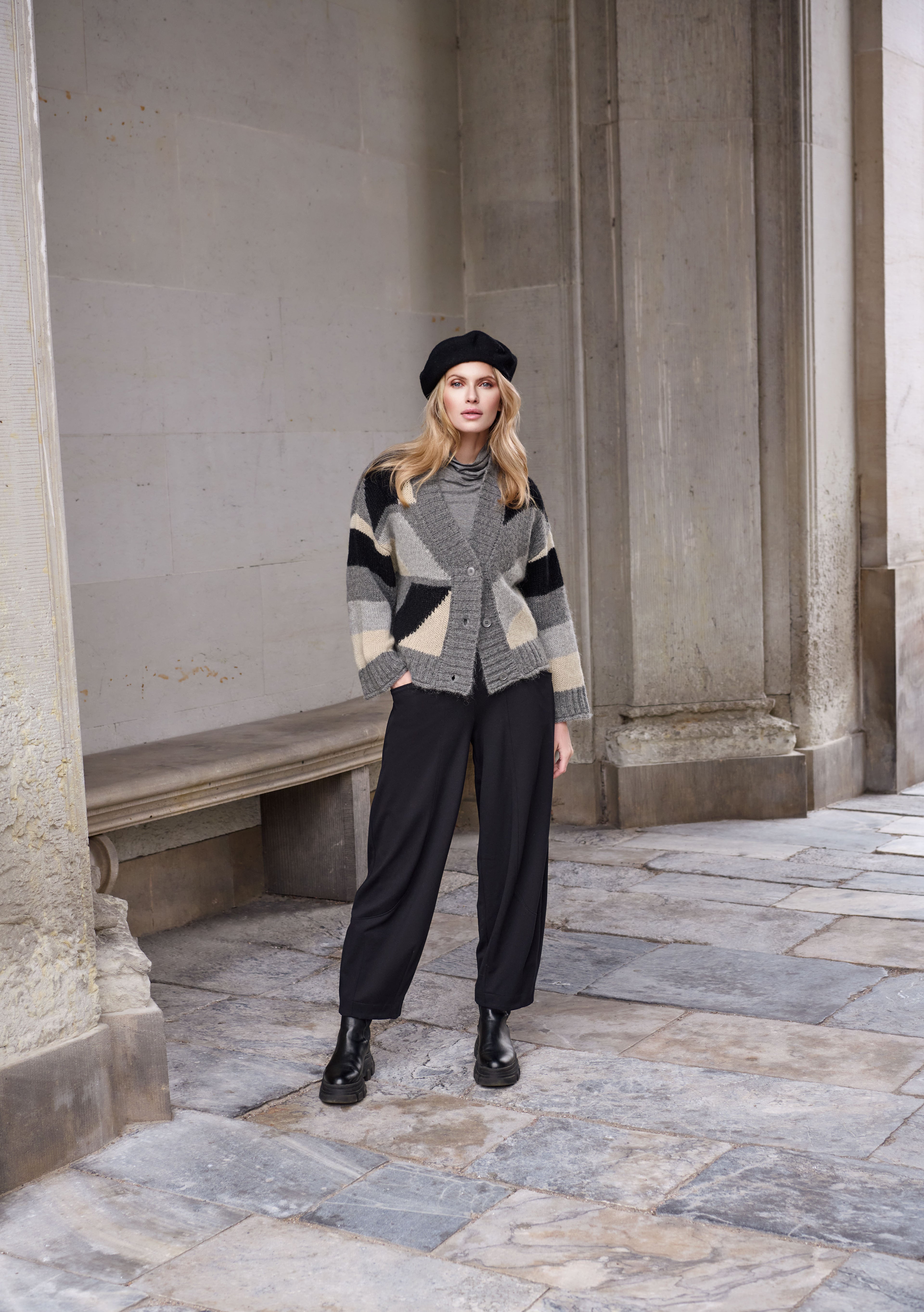 Noen - Grey Block Cardigan