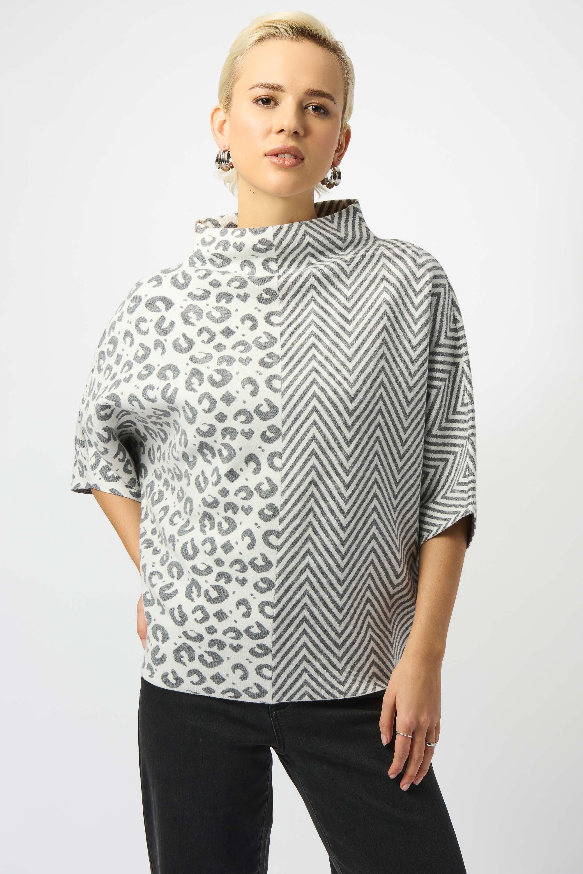 Joseph Ribkoff - Leopard Grey Jumper