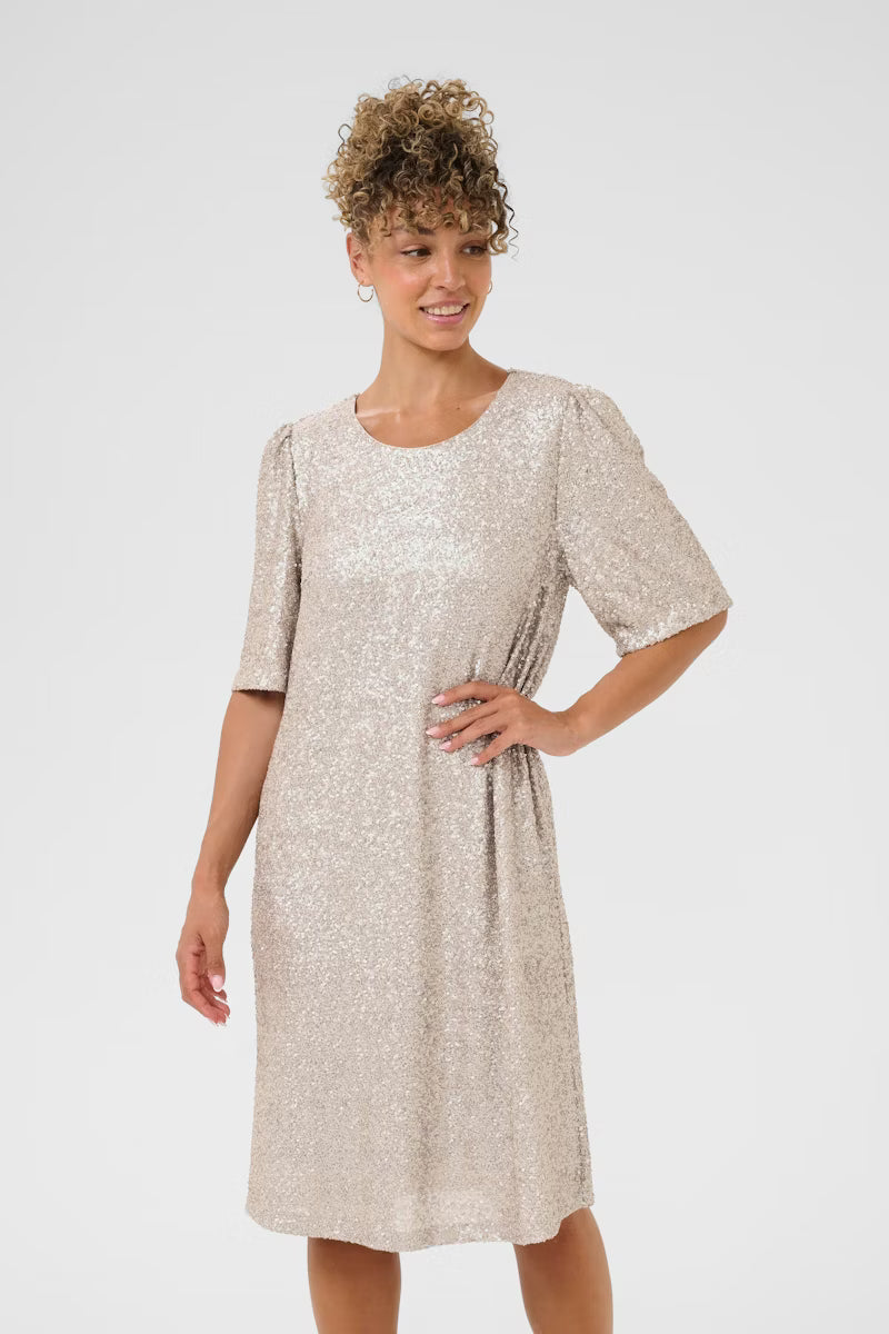 Cream - Champagne Sequn Dress