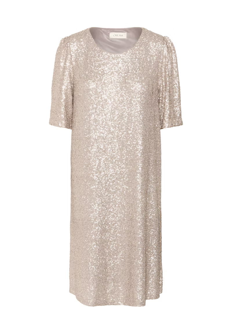 Cream - Champagne Sequn Dress