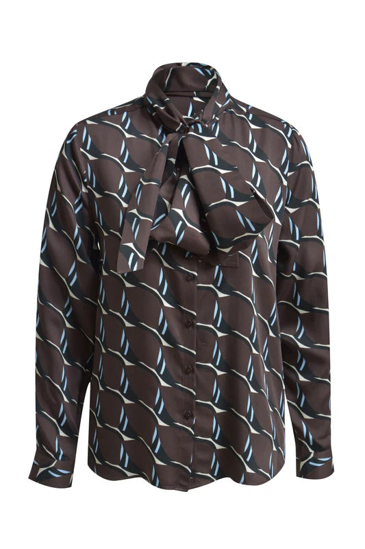 Milano Italy - Mocca Print Blouse