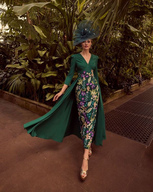 Veni Infantino - Forest Green Embroidered Dress