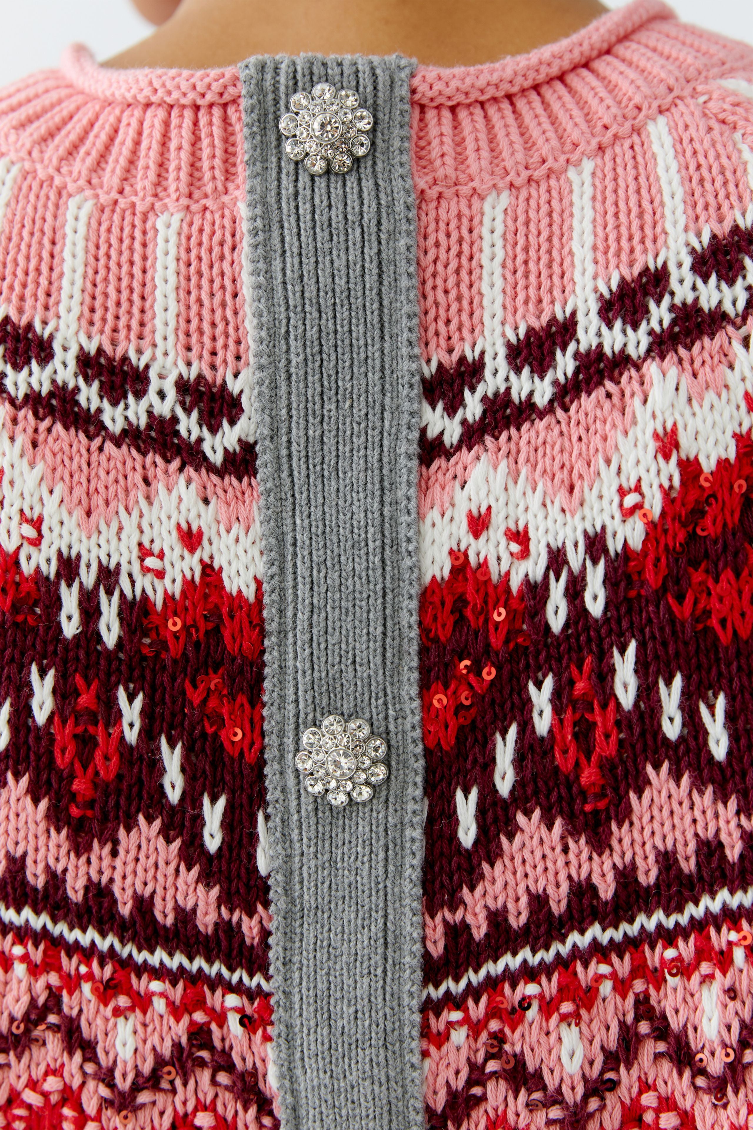 Oui - Grey Red Jumper