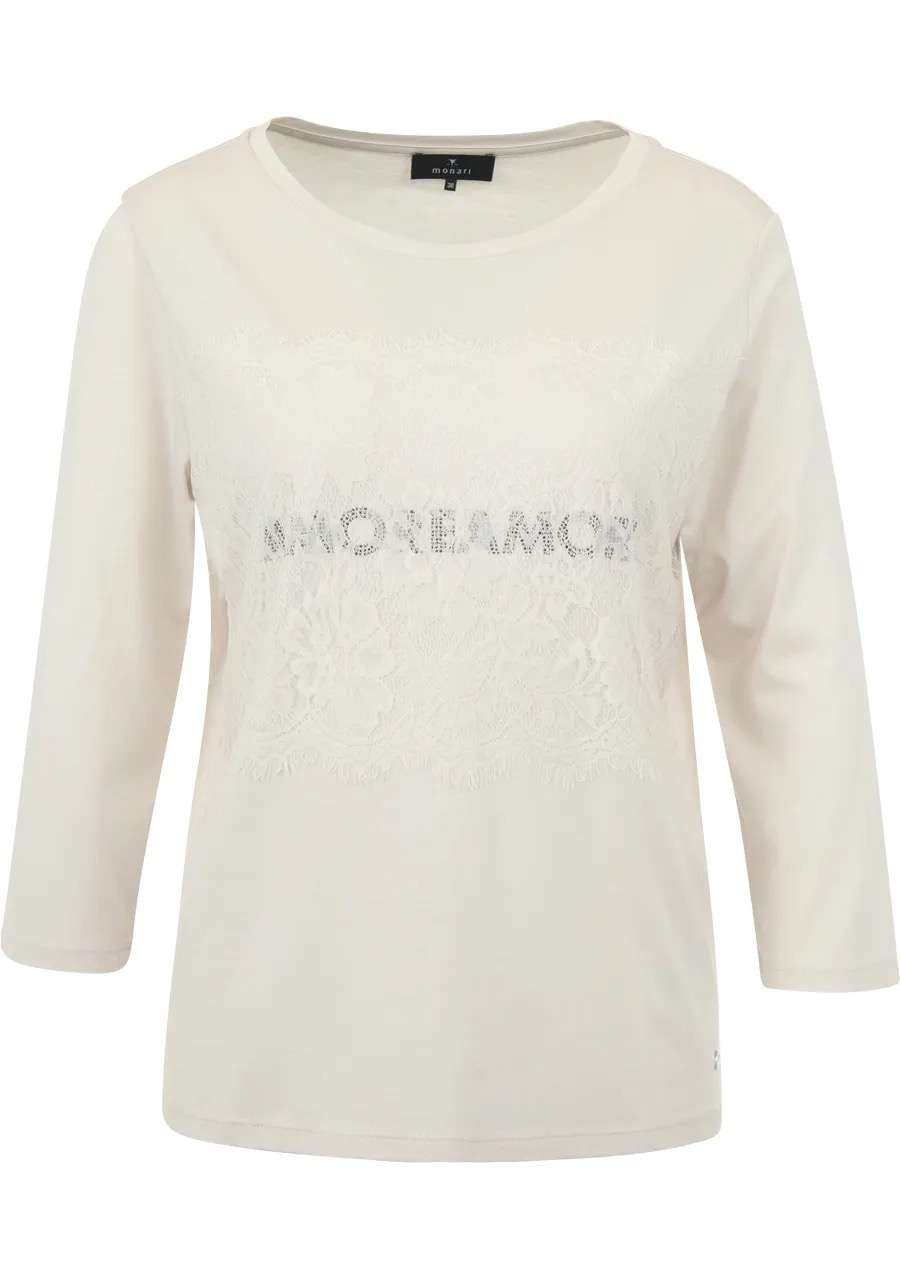 Monari - Off White Lace T-Shirt