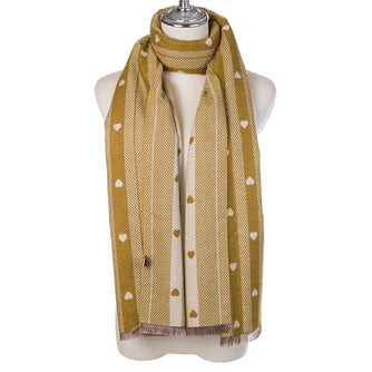 Park Lane - Heart Striped Scarf