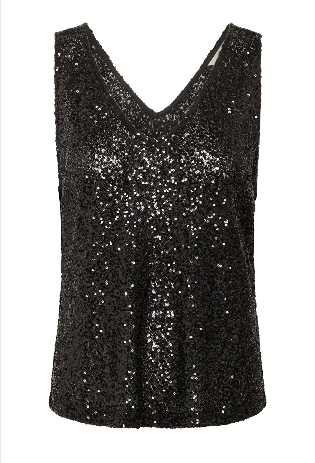 Cream - Sequin Vest Top