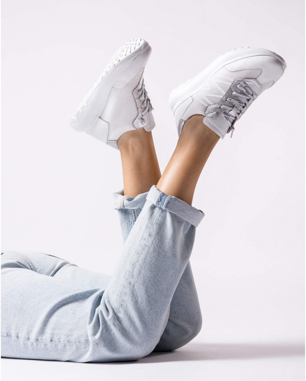 Wonders - Silver Metalic Trainer