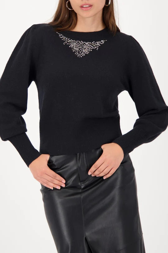 Monari - Embellished Black Jumper