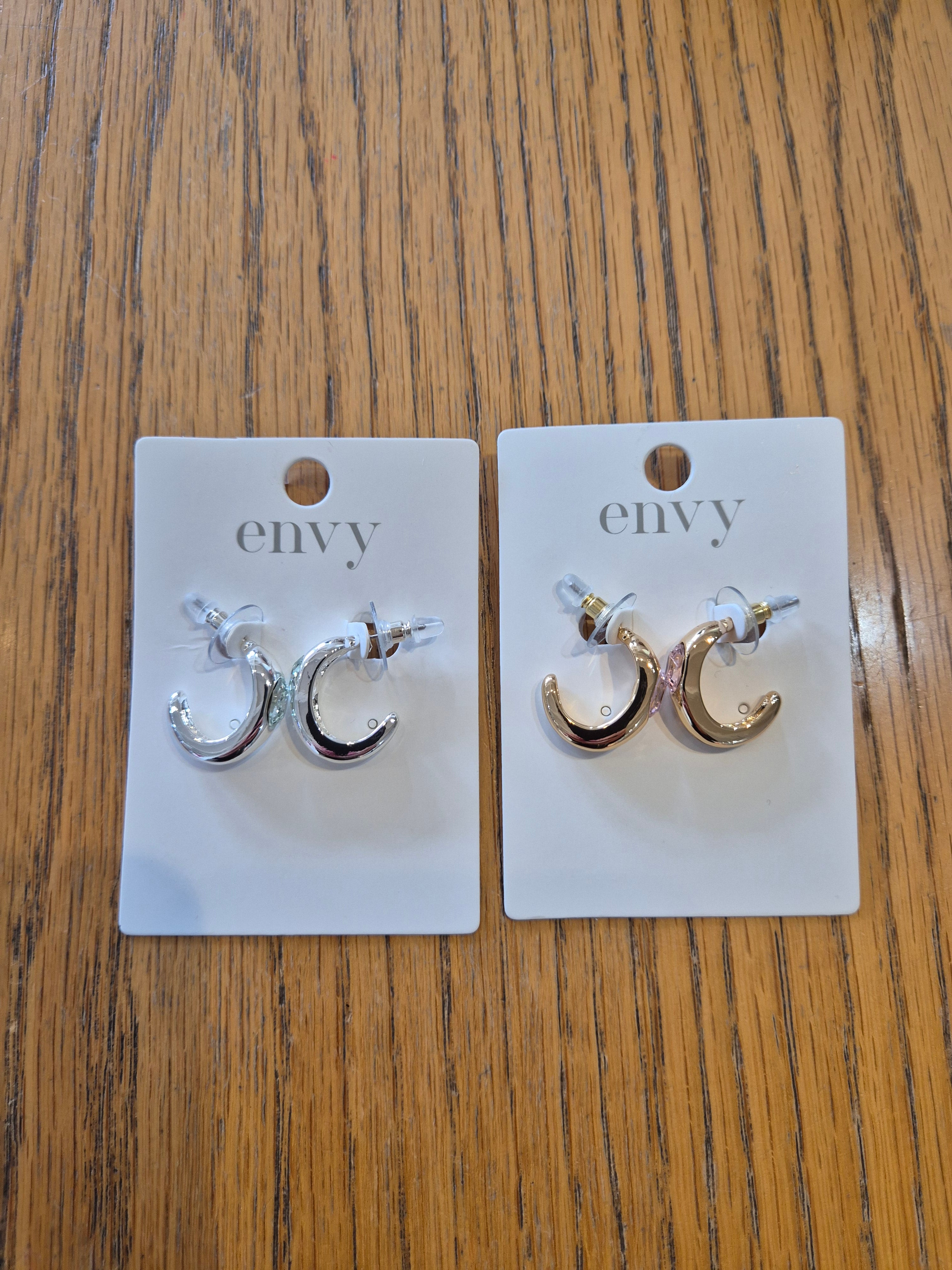 Envy - Crystal Half Hoop Earrings