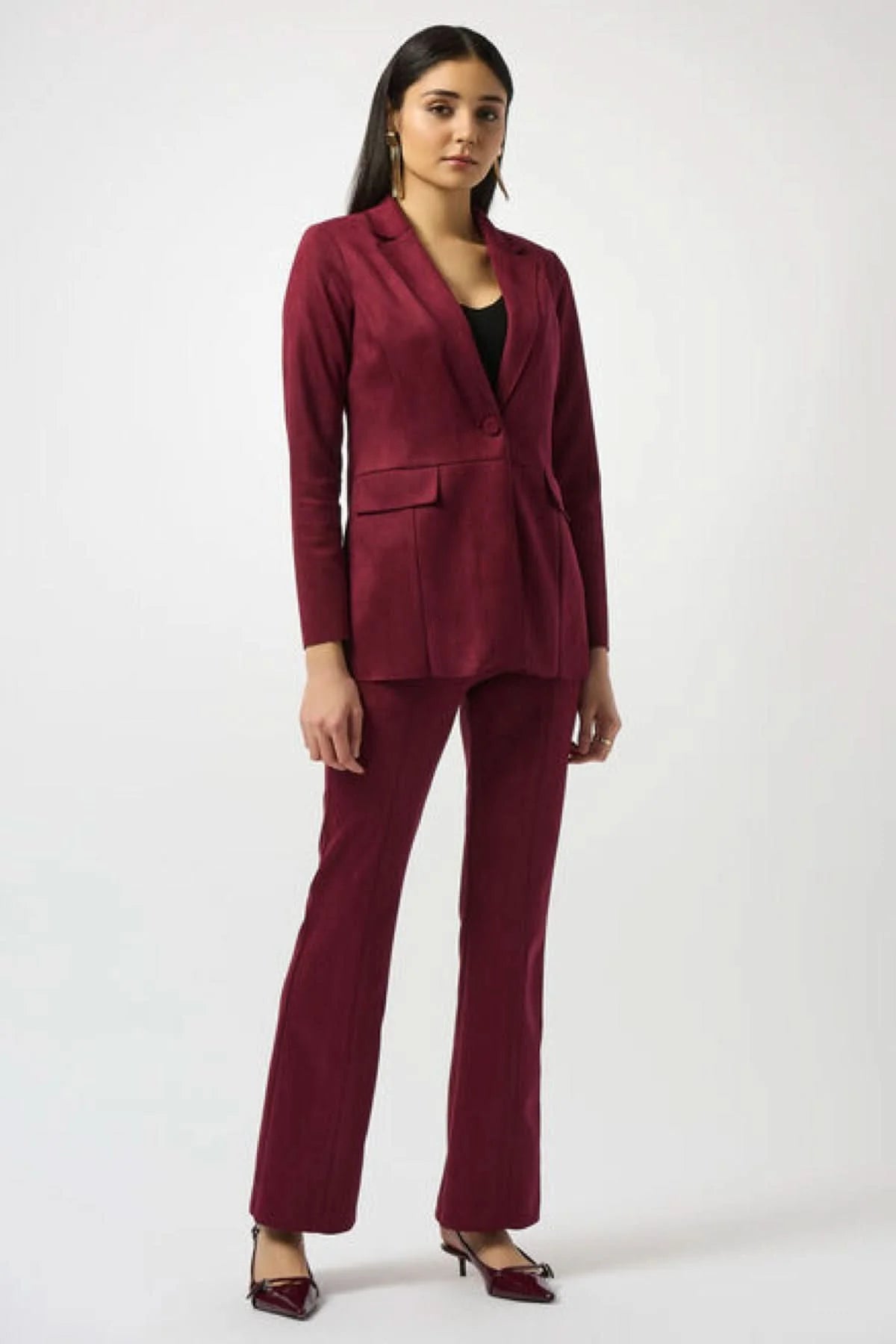 Joseph Ribkoff - Black Faux Suede Trouser