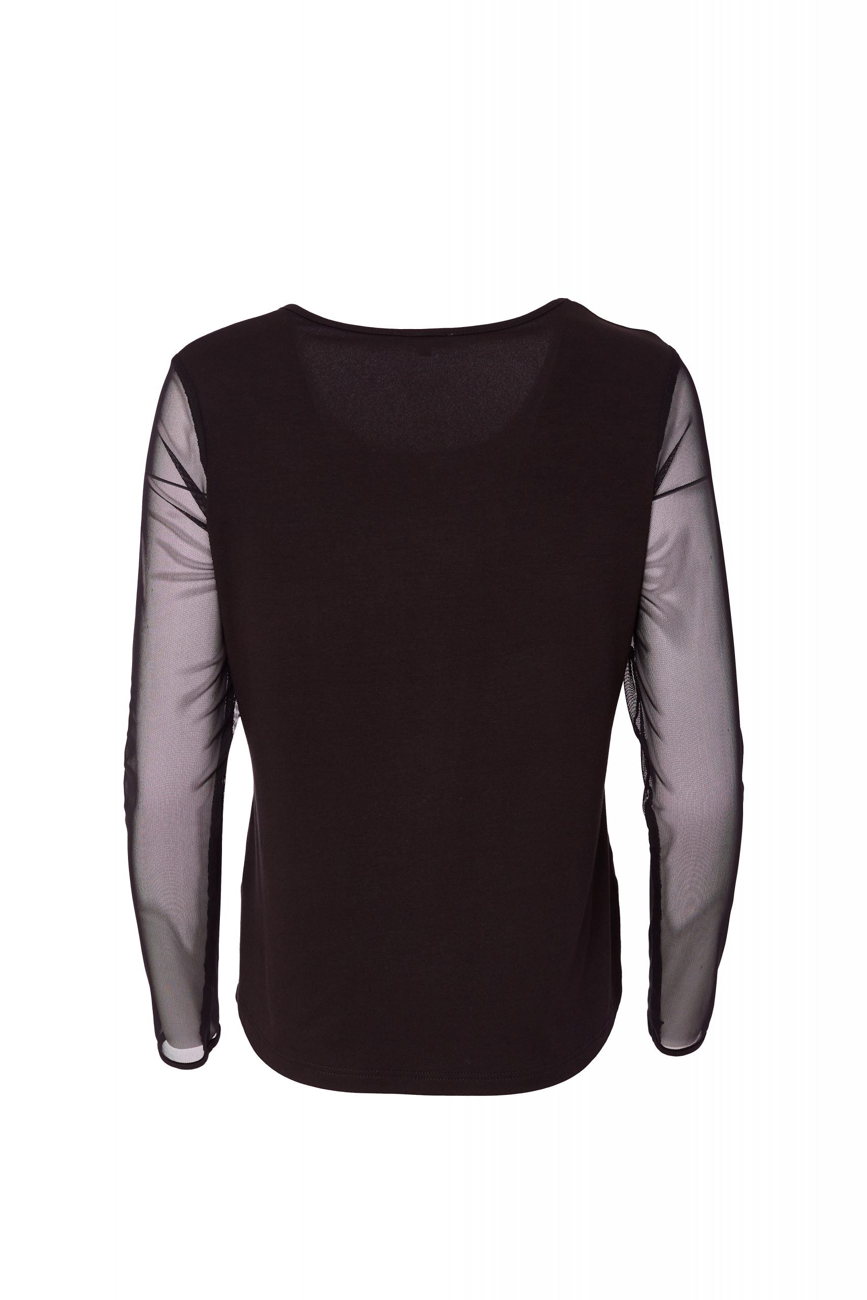 Naya - Black Mesh Sleeve Top