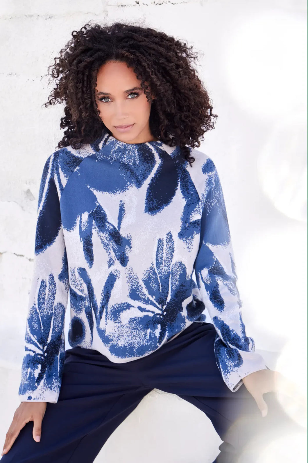 Monari - Blue  Printed Jumper