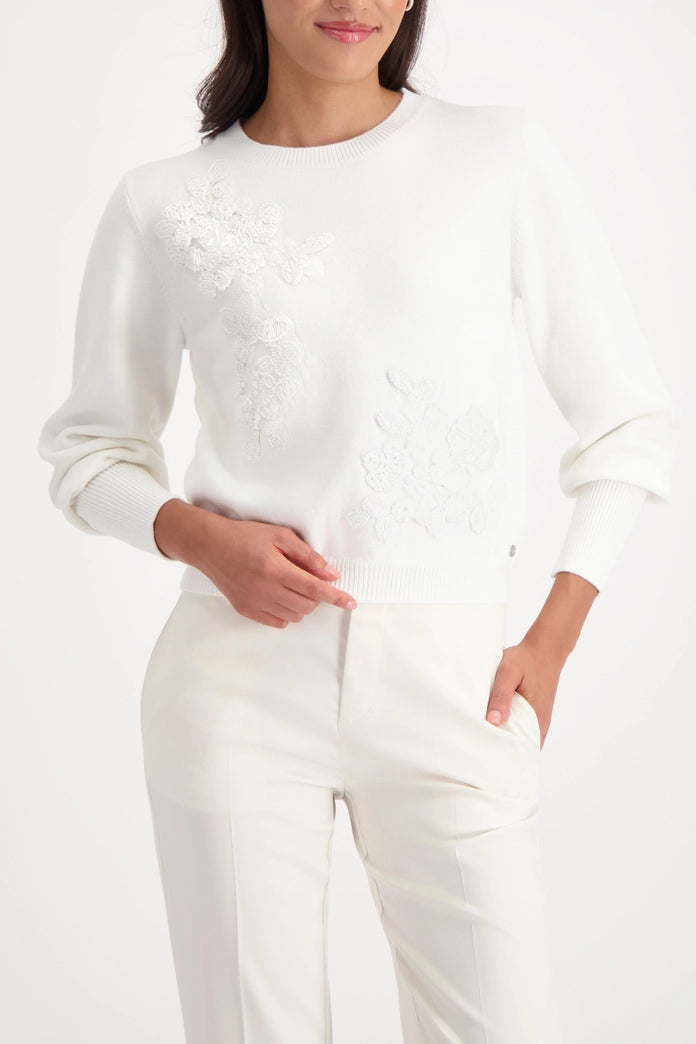 Monari - Off White Embelished Jumper