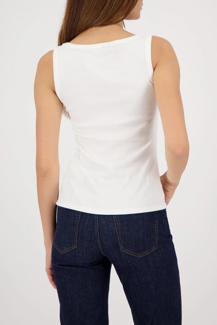 Monari 410371 Off-White Round Neck Vest Top