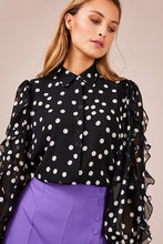 Load image into Gallery viewer, Molly Jo - Black Polka Dot Blouse
