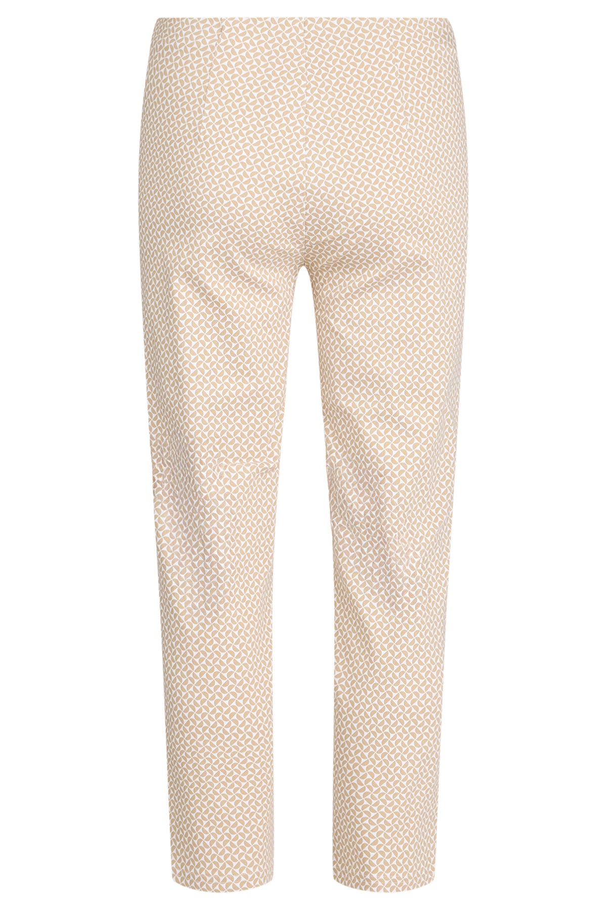Robell  MARIE Beige Print Pattern 7/8 Length Stretchy Pull On Trouser 53617-55109