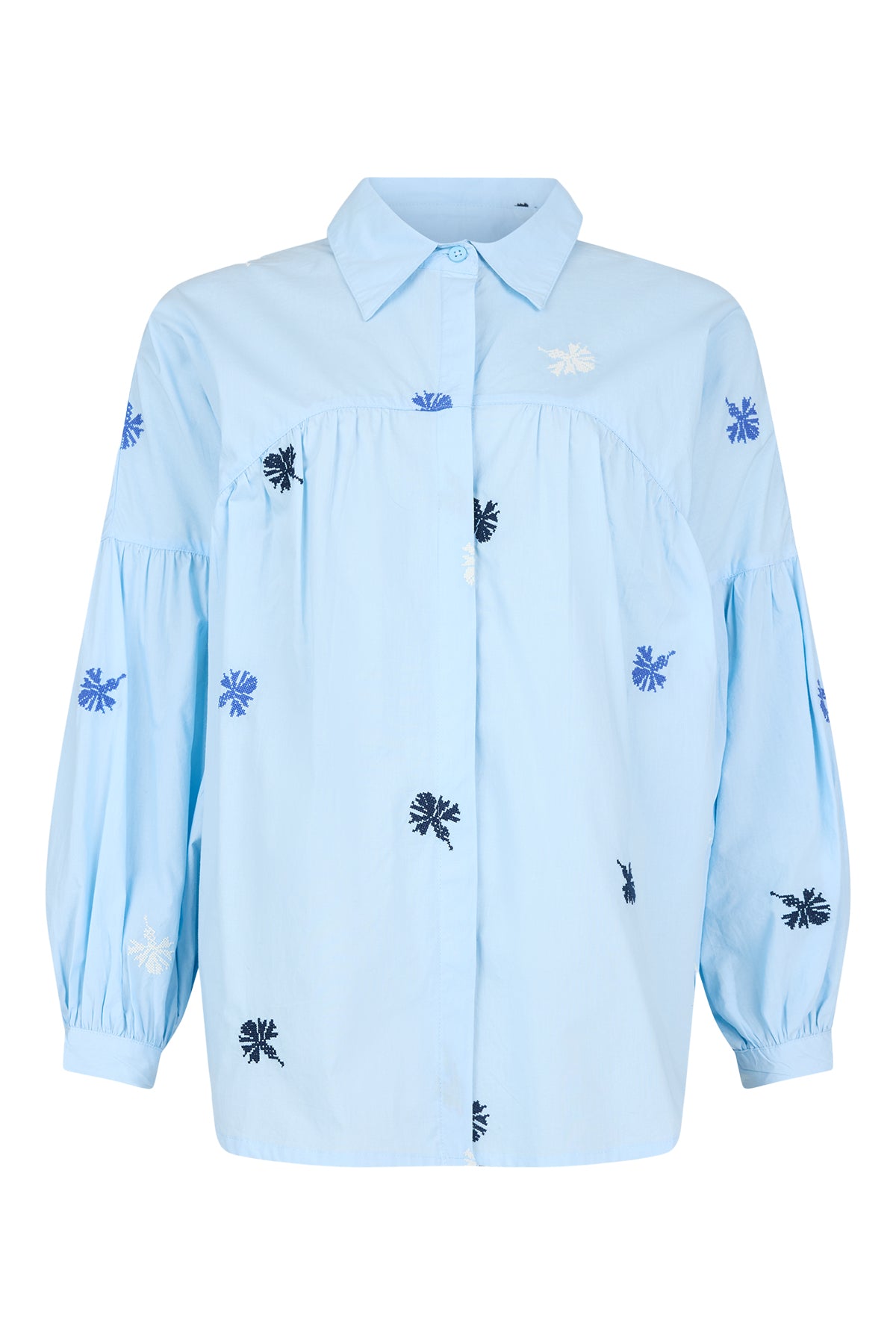 Noen Cross Stitch Embroidery Blue Shirt 86268