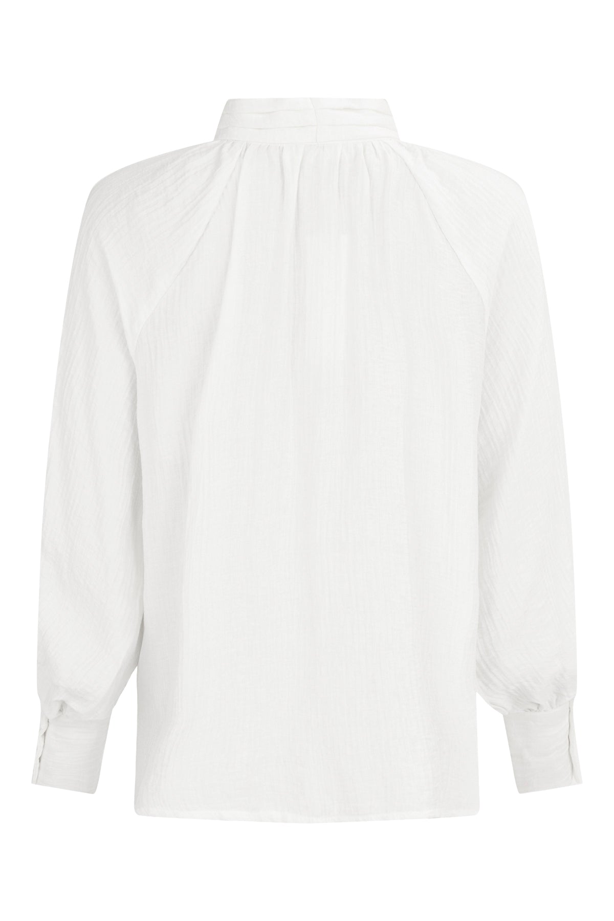 Noen Off-White Crinkle Blouse With Flower Tassels 86282