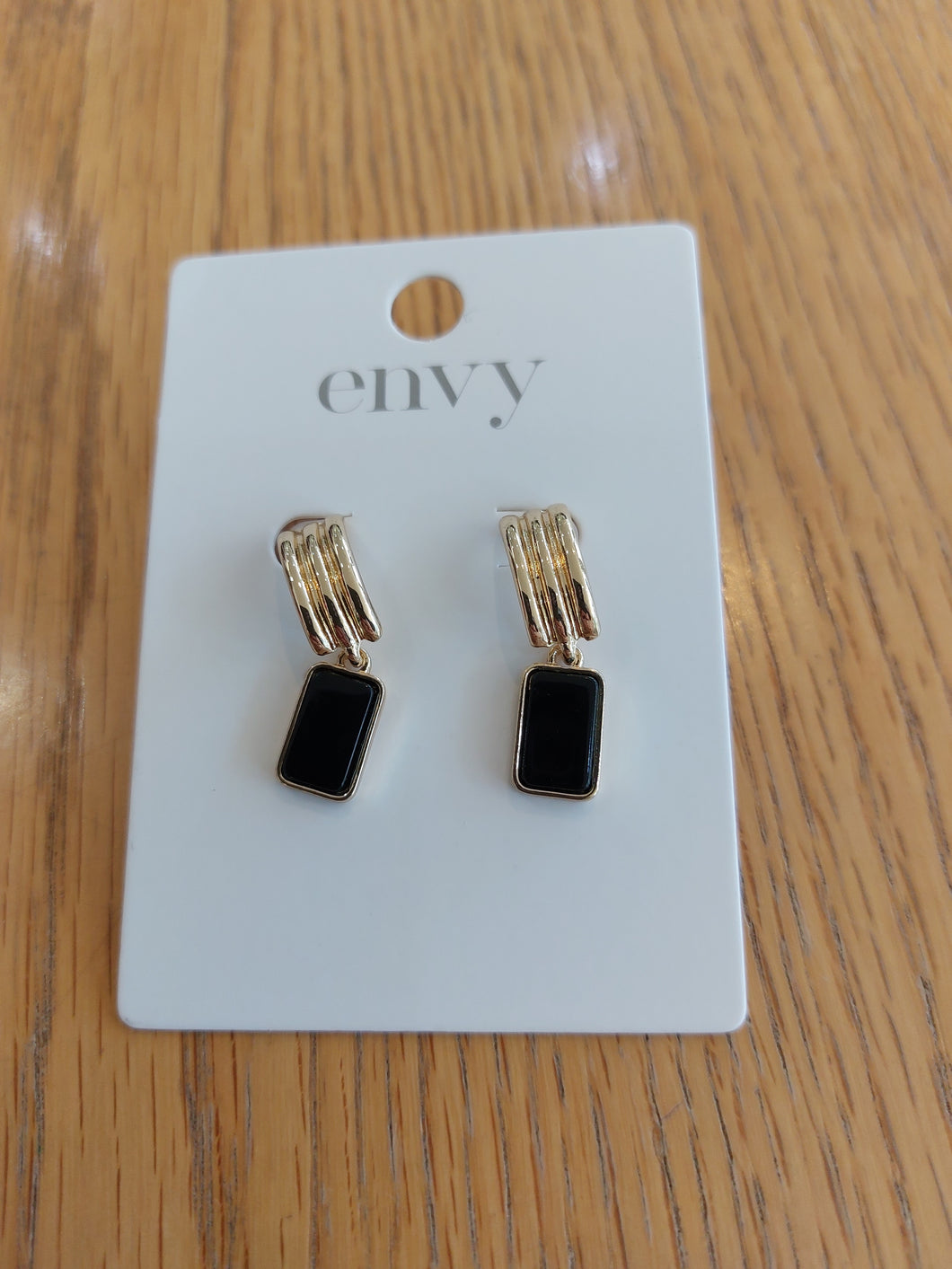 Envy - Jet gold hoop earrings