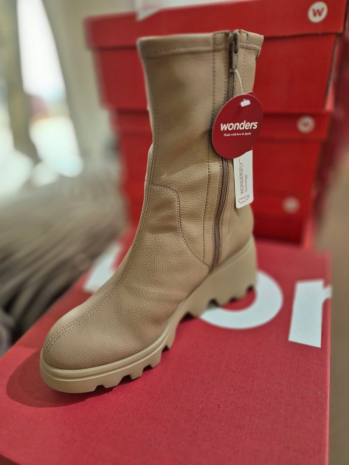 Wonders - Taupe Chunky Boot