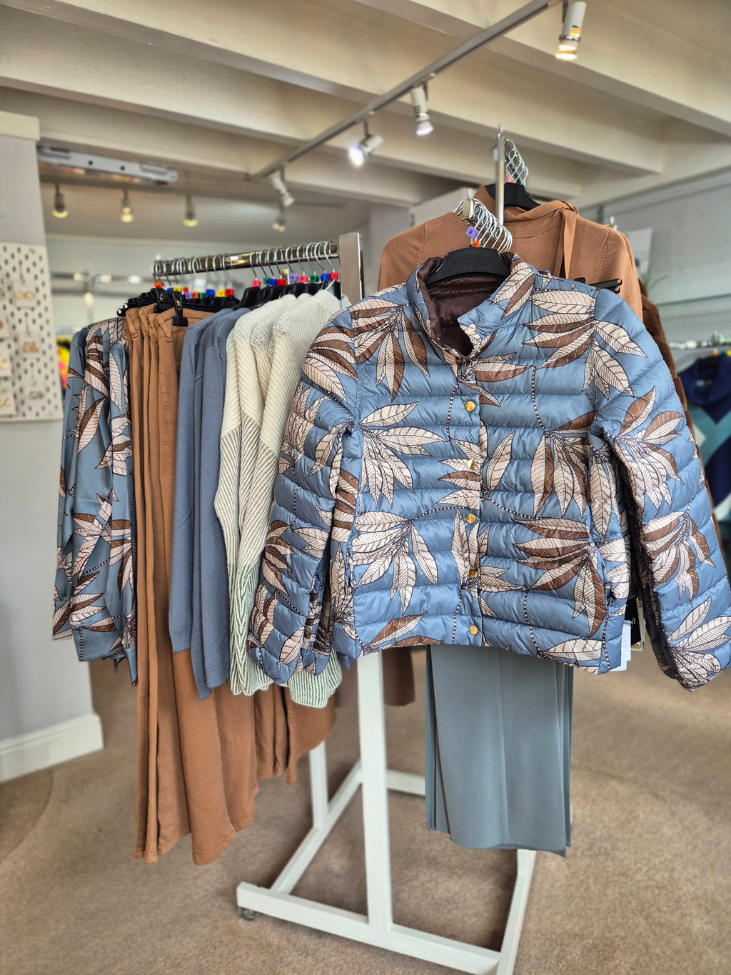 Emme - Quilted Blue Fern Jacket