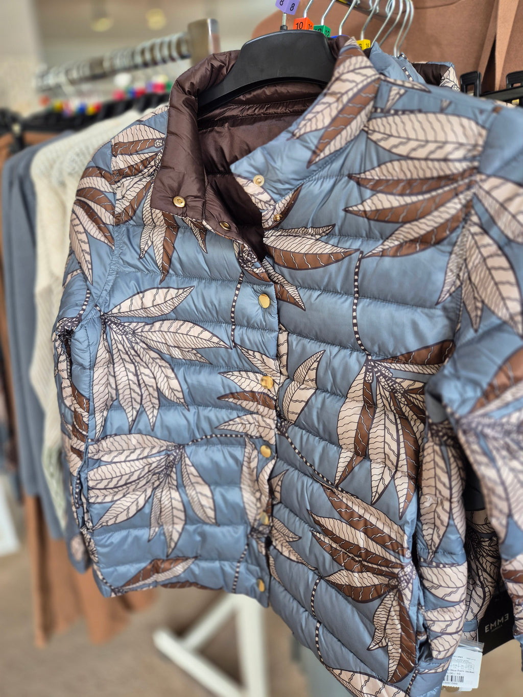 Emme - Quilted Blue Fern Jacket