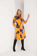 Load image into Gallery viewer, Tia - Satin Yellow Floral Dress
