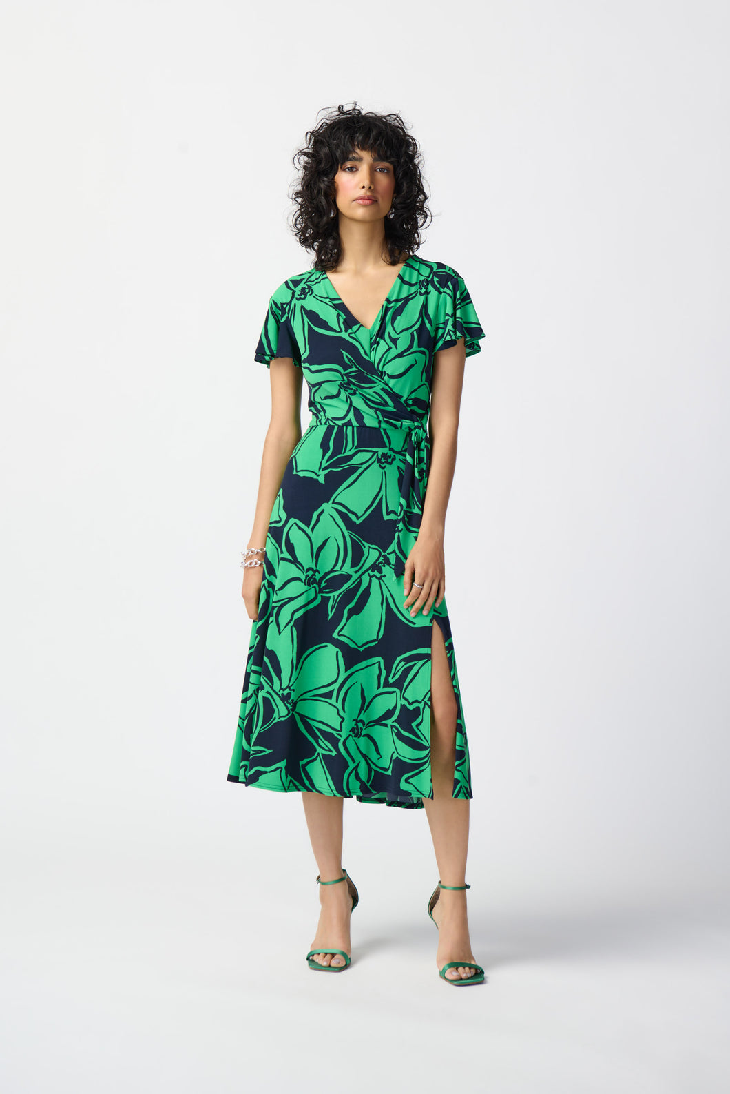 Joseph Ribkoff -Green leaf dress