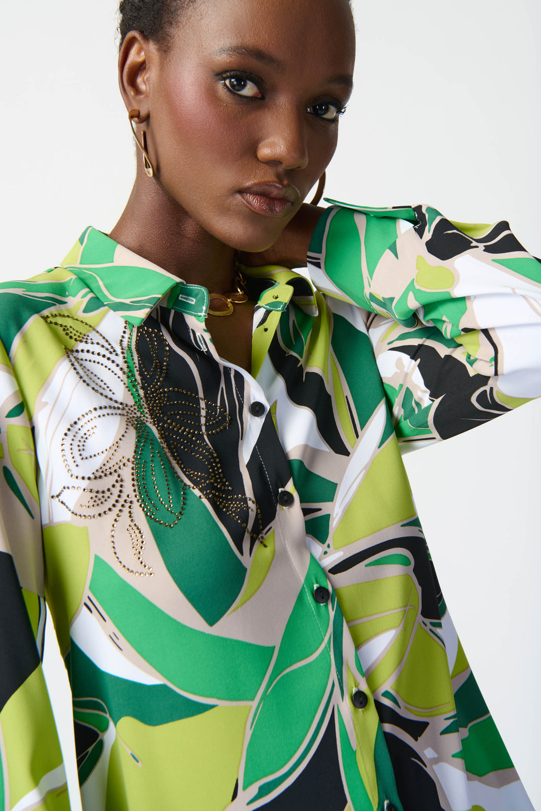 Joseph Ribkoff - Green multi print blouse