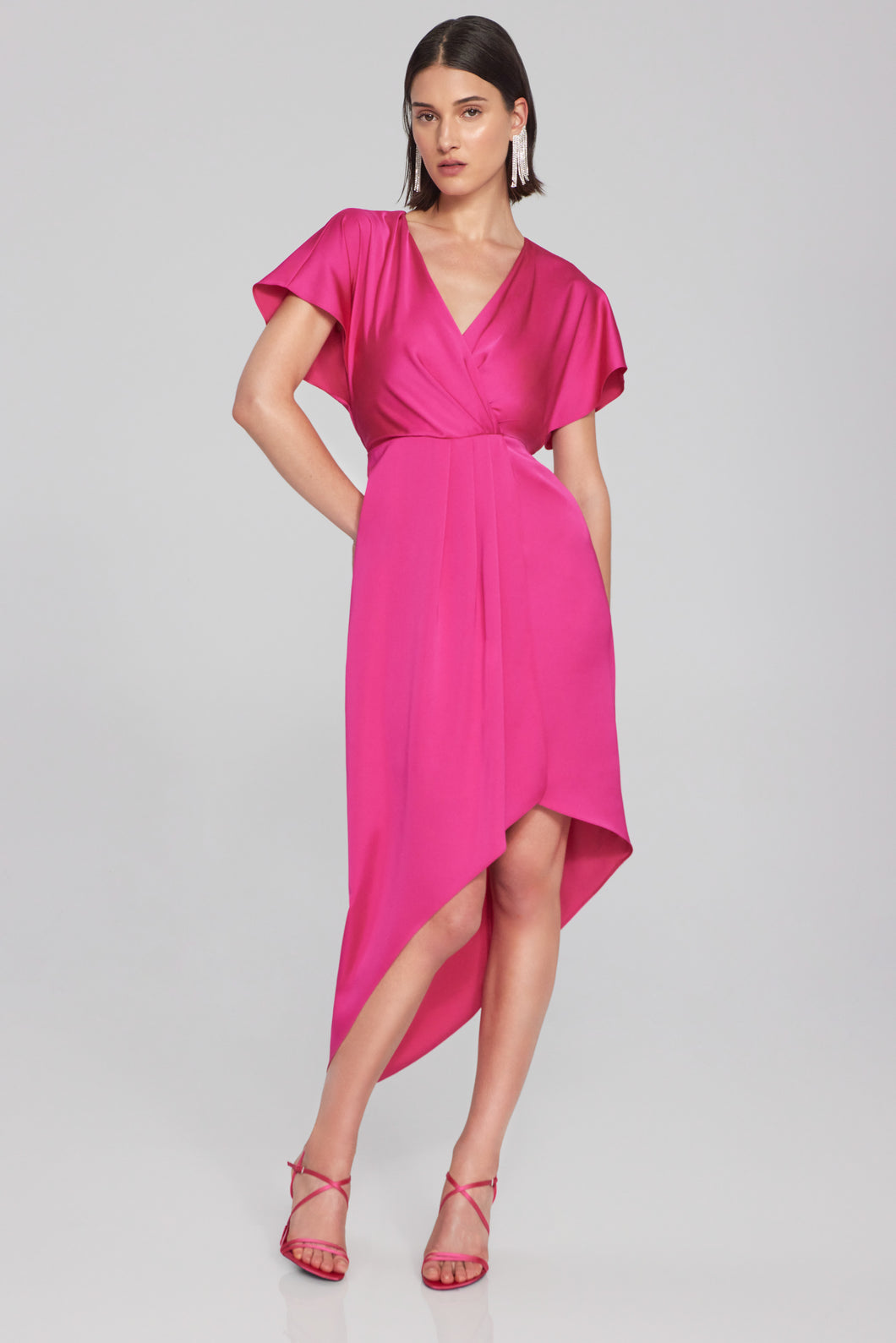 Joseph Ribkoff - Shocking pink satin dress