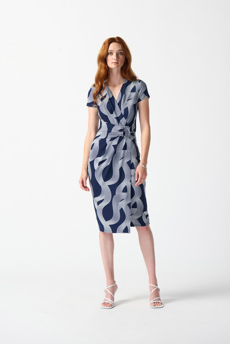 Joseph Ribkoff - Abstract Print Wrap Dress