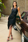 Frank Lyman - Black Fringe Sequin Dress