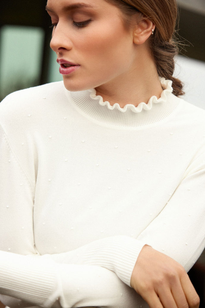 Sunday - Frill Neck Spot Detail Jumper