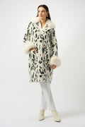 Joseph Ribkoff - White and Black Fur Trim Coat