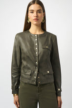Load image into Gallery viewer, Joseph Ribkoff - Faux Leather Avocado Jacket
