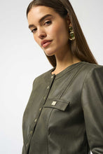 Load image into Gallery viewer, Joseph Ribkoff - Faux Leather Avocado Jacket
