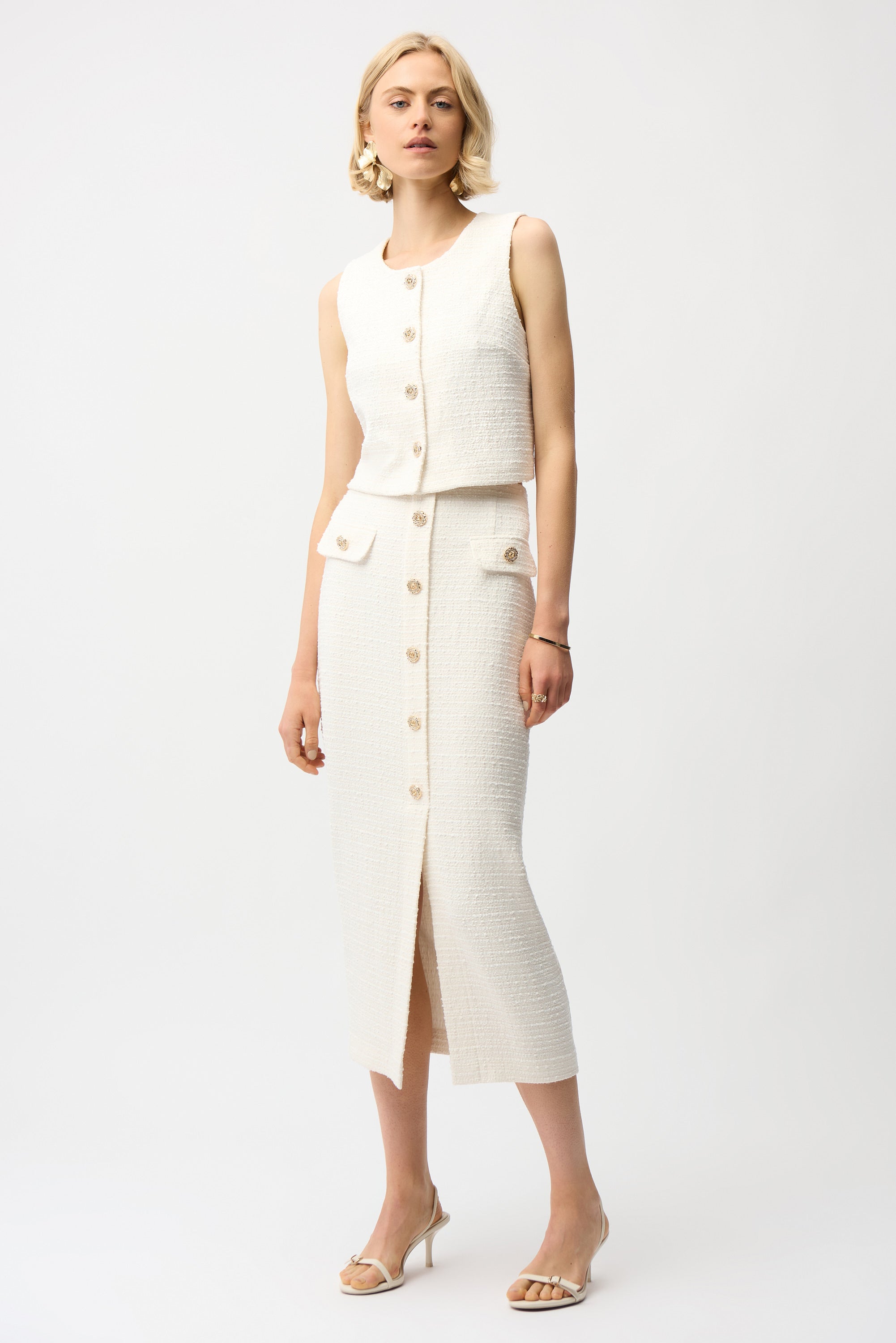 Joseph Ribkoff  261300 Formal Boucle Sleeveless Waistcoat Top