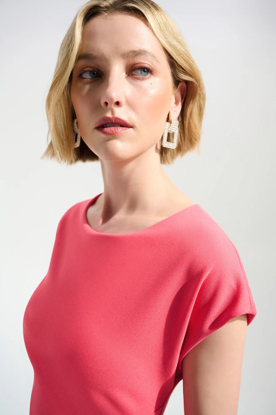 Joseph Ribkoff 261713 Fitted Scuba Jersey Diamante Trim Dress