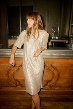 Load image into Gallery viewer, Cream - Champagne Sequn Dress
