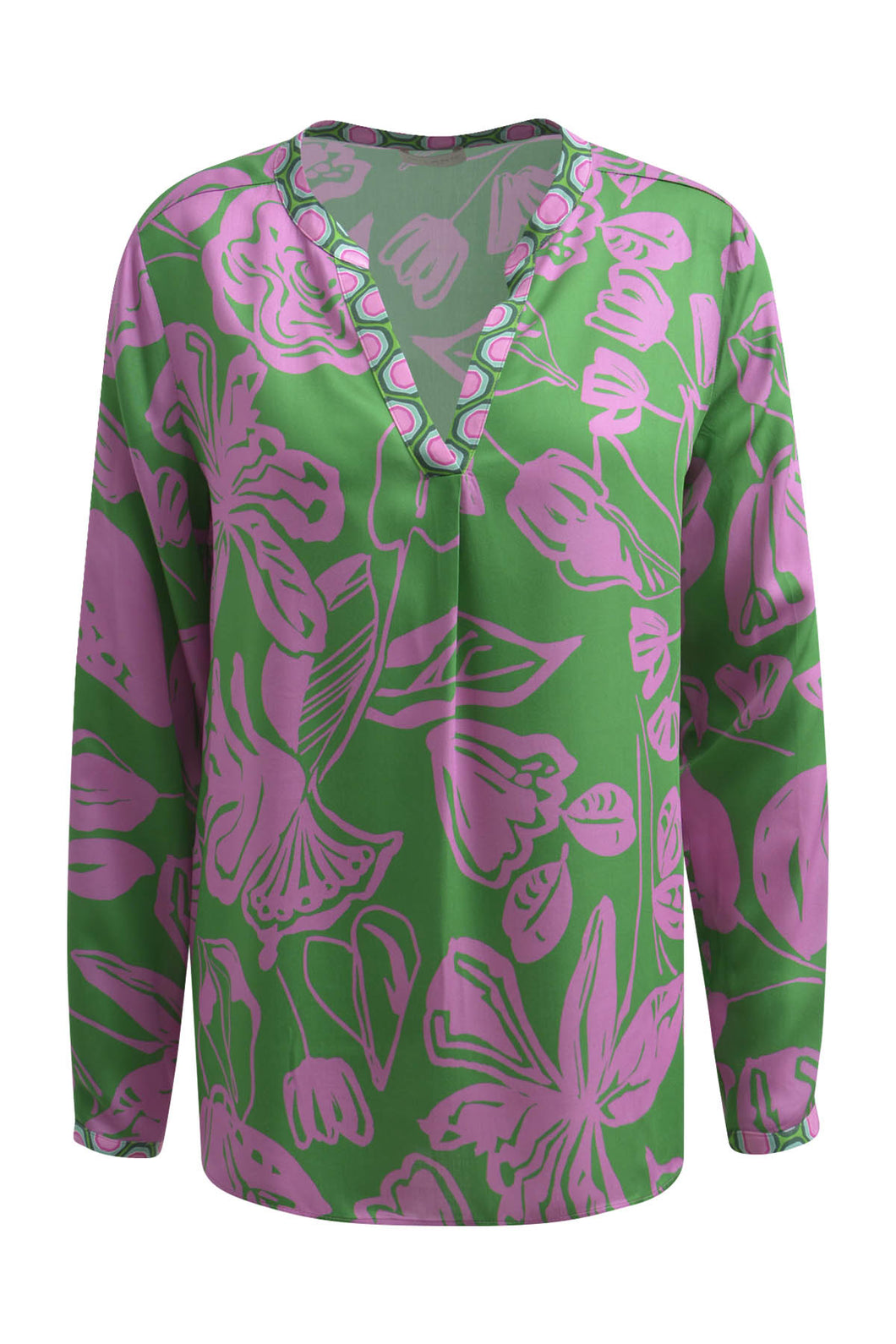 Milano - Pink/Green Flowers Blouse