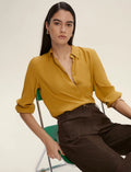 Emme - Silk Blend Ocre Yellow Blouse
