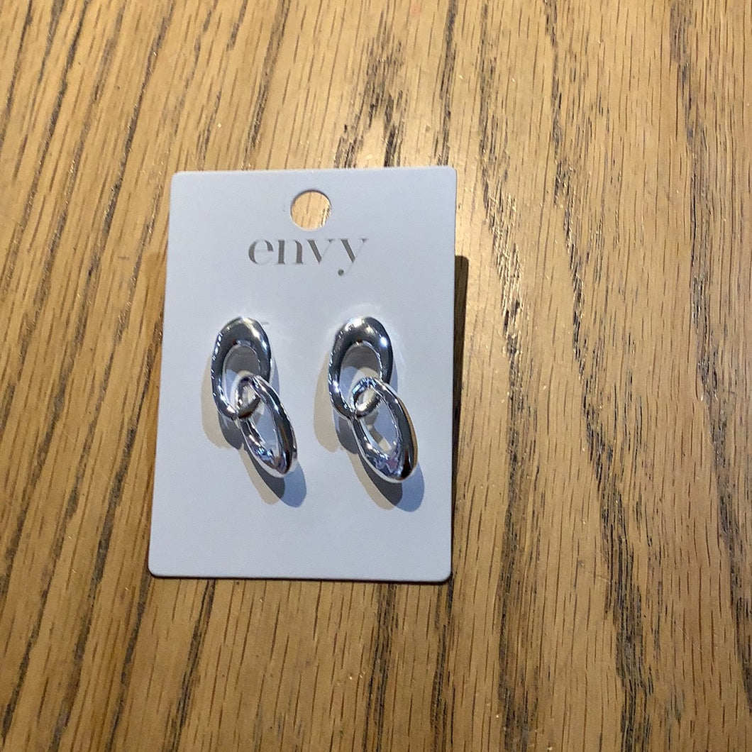 Envy - Silver Drop Loop Earrings