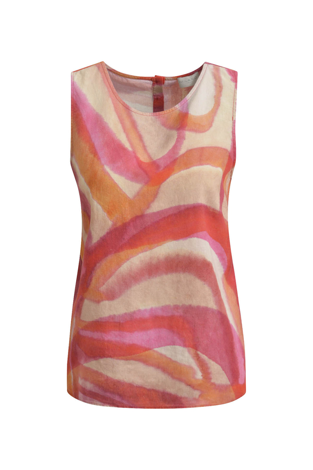 Milano Italy - Sleeveless Blouse With Round Neck