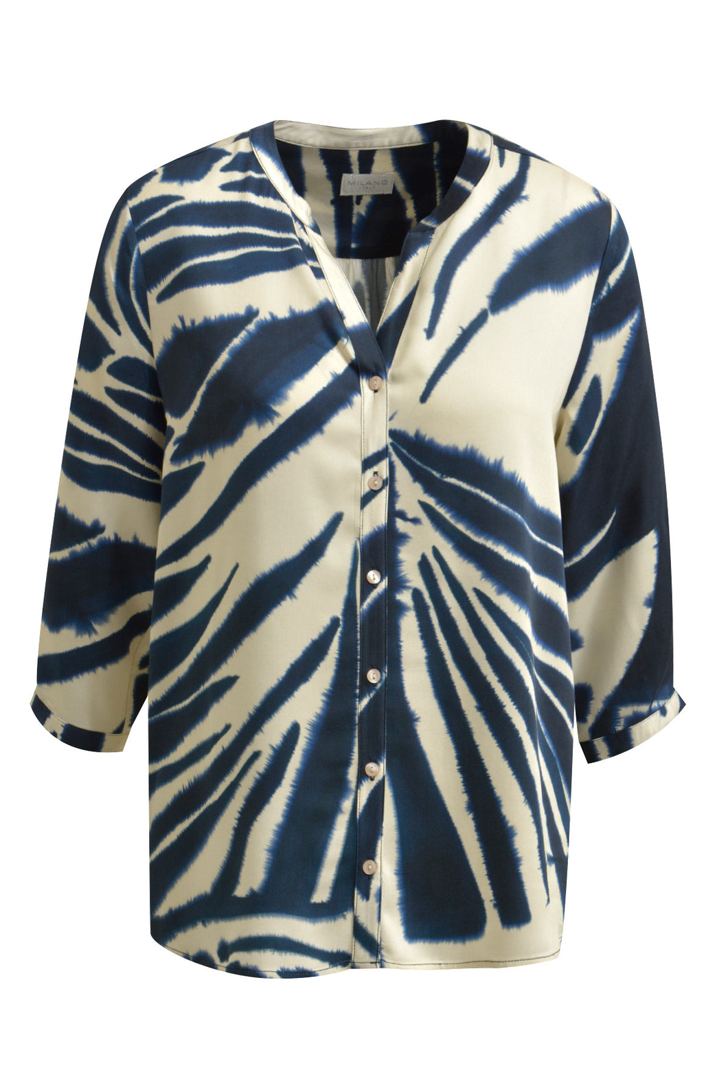 Milano Italy - Navy Print Blouse