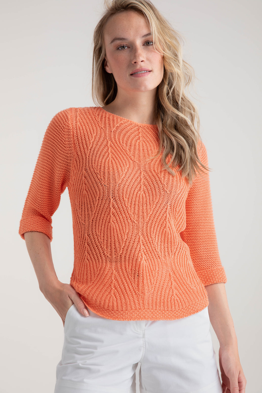 Marble - Orange 3/4 Sleeves Jumper