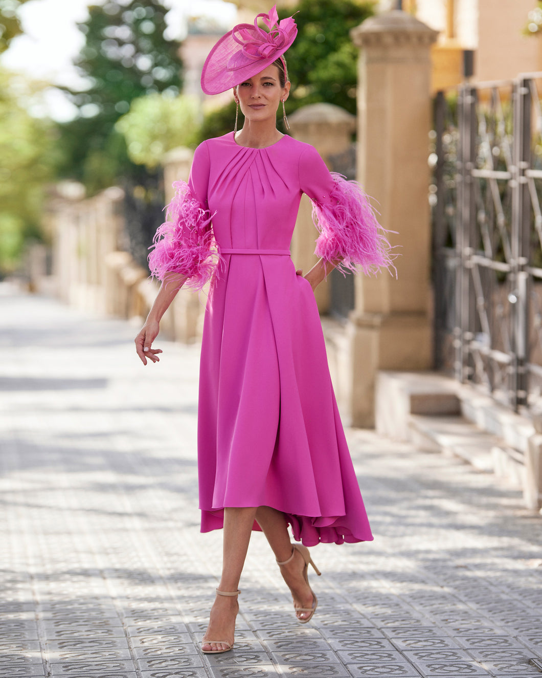 Couture Club - Fuchsia Feather Dress