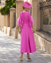 Load image into Gallery viewer, Couture Club - Fuchsia Feather Dress
